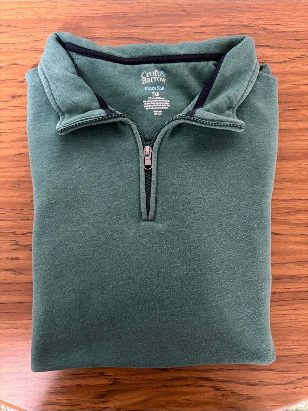 croft & barrow Teal Quarter-Zip Pullover